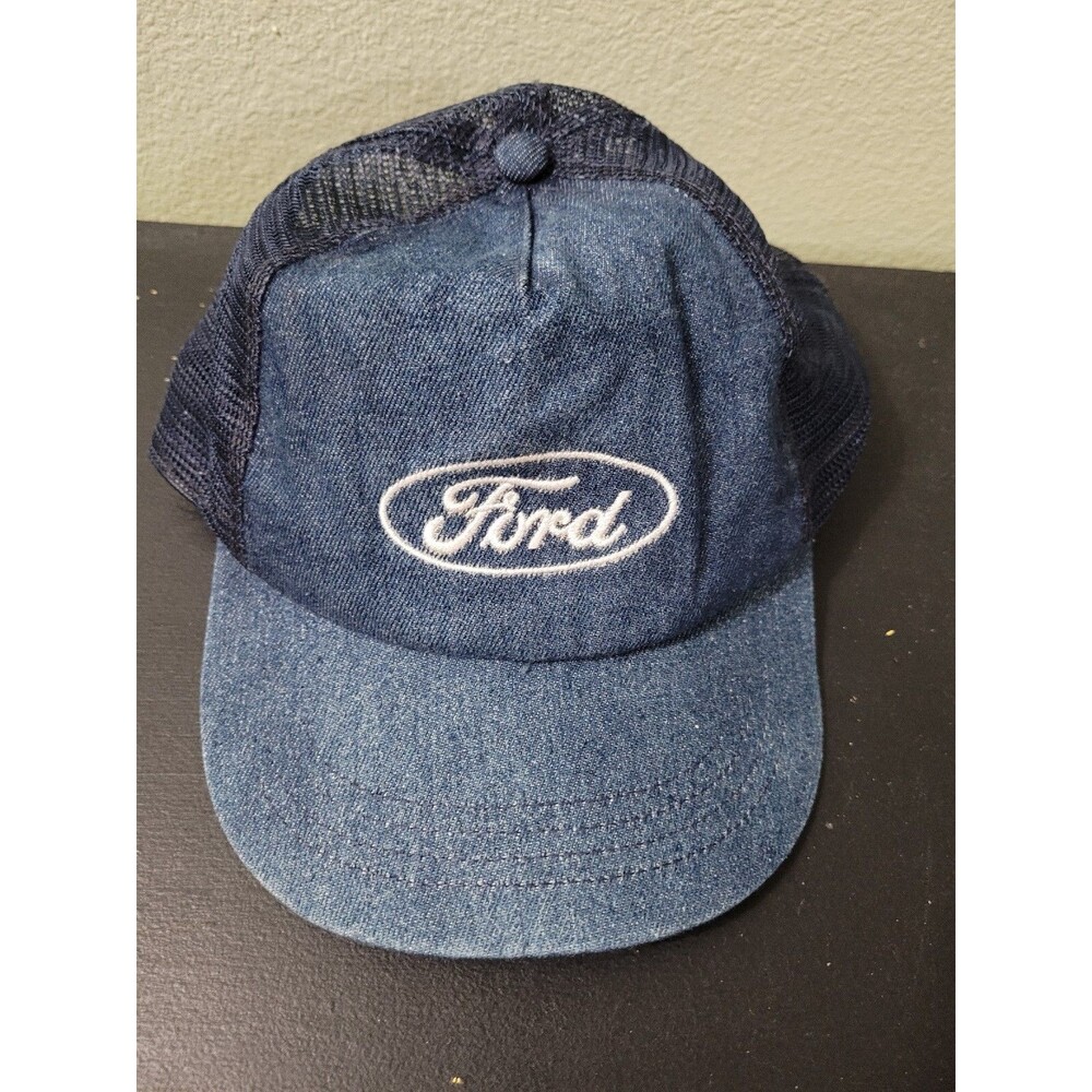 FORD Officially Licensed Denim Blue Jean Trucker Hat Snapback Cap Classic F100